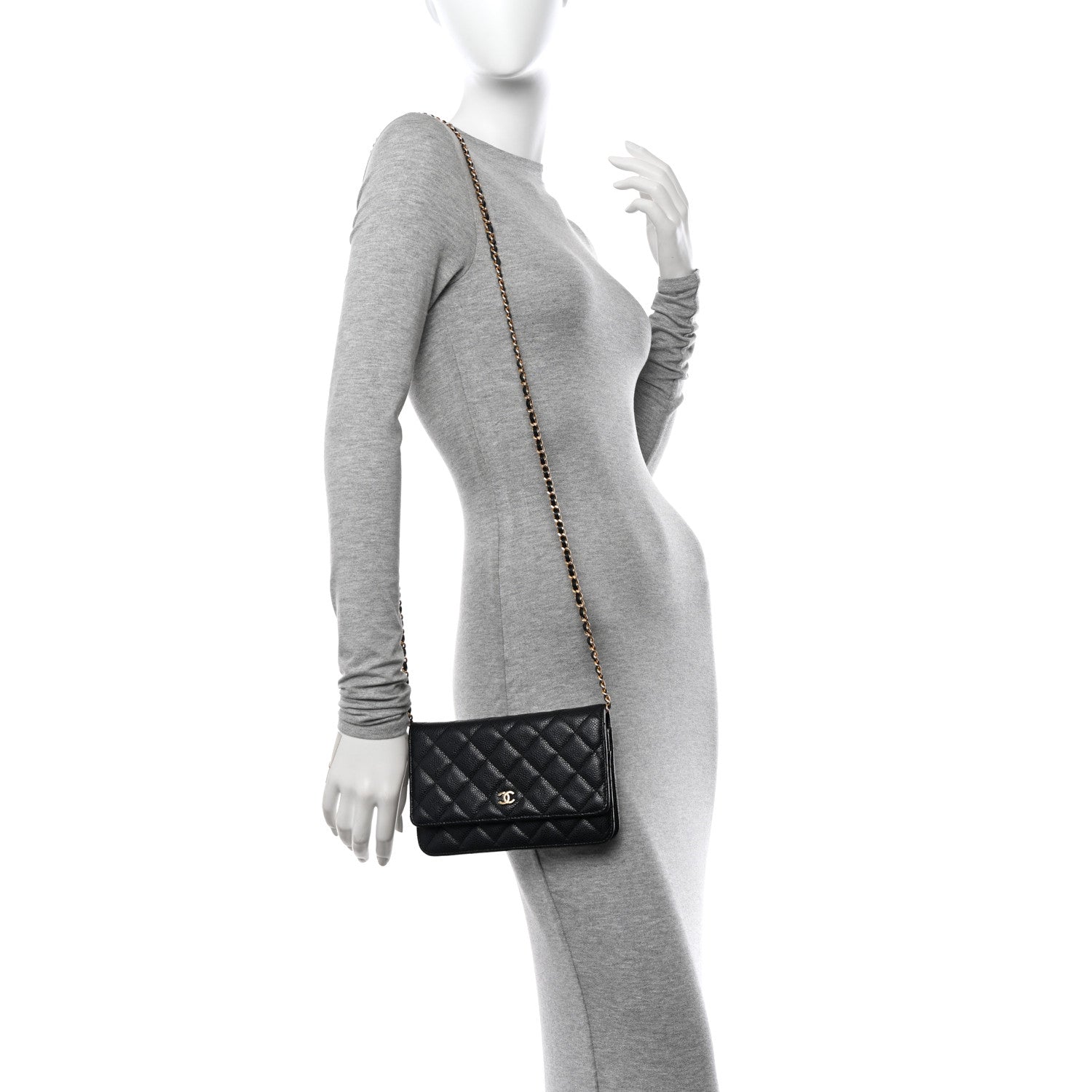 Chanel Caviar Quilted Wallet on Chain WOC Black 2 of 11