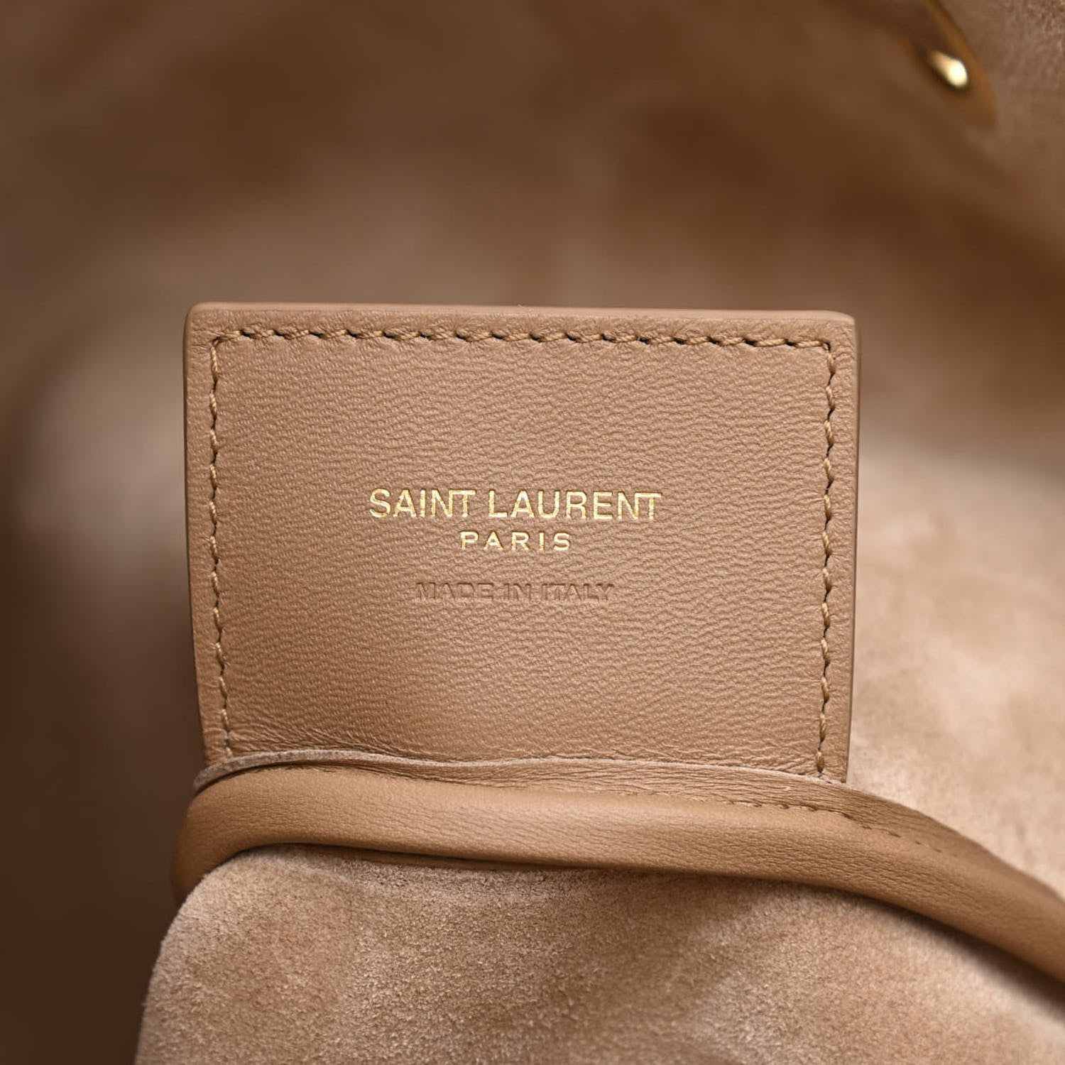Saint Laurent Calfskin Medium Paris VII Flat Hobo Biscuit Beige 8 of 12