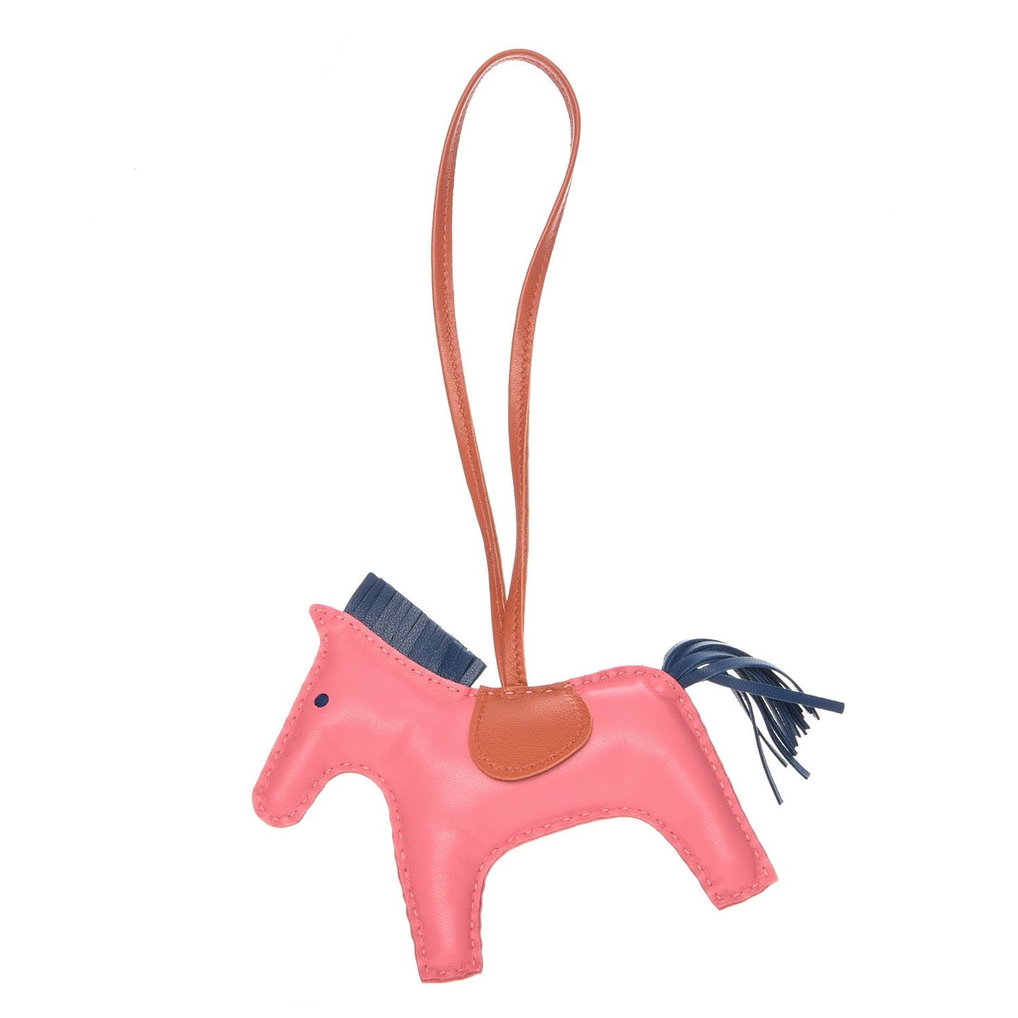 Milo Lambskin Grigri Rodeo Bag Charm MM Rose Azalee Cornaline Bleu De Malte
