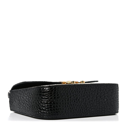 Miu Miu Crocodile Print Calfskin Top Handle Bag Black 4 of 10