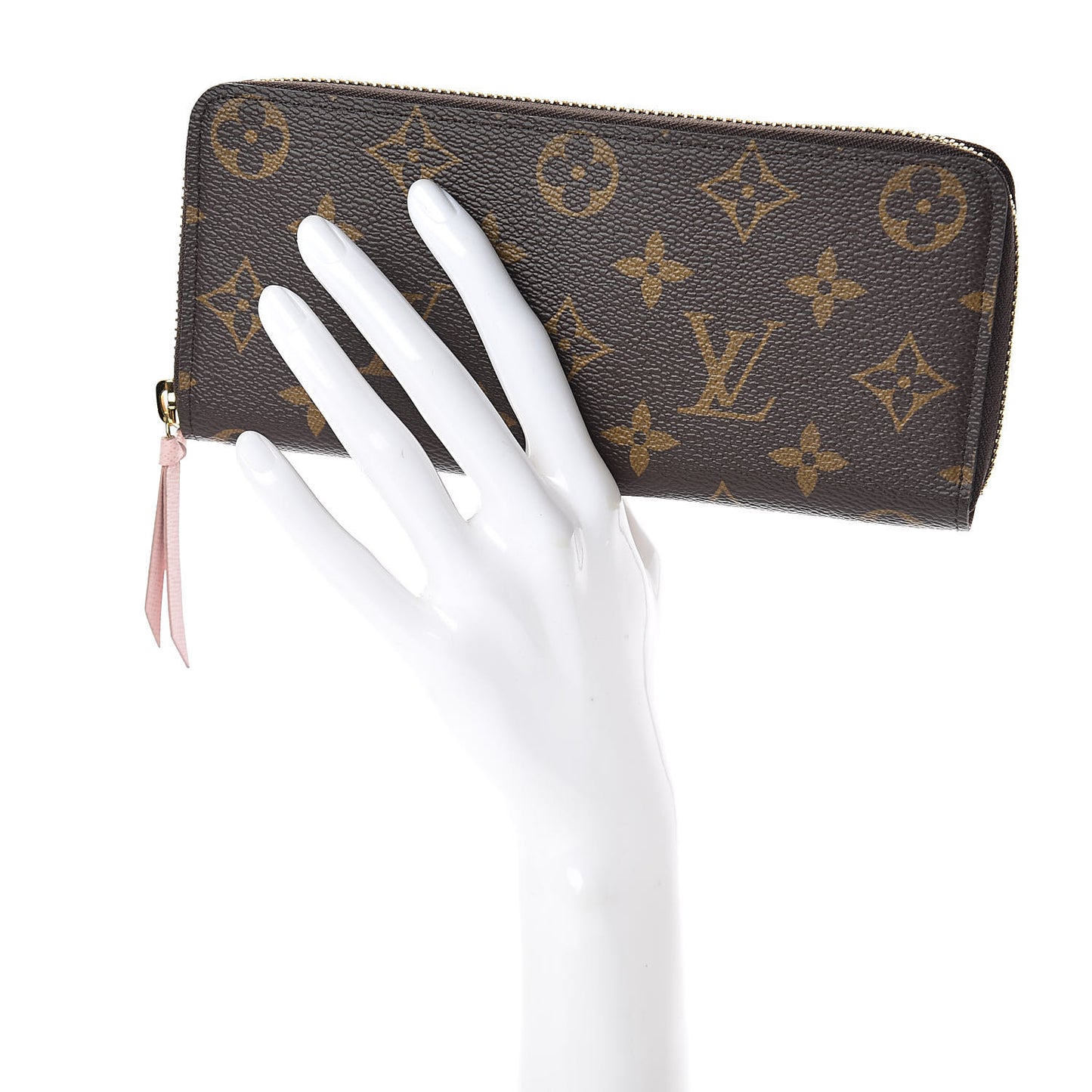 Monogram Clemence Wallet Rose Ballerine