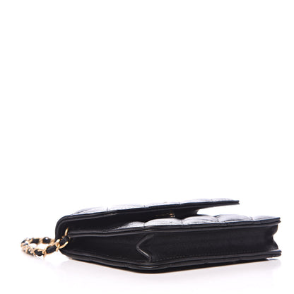 Chanel Lambskin Quilted Pearl Crush Clutch With Chain Black 4 of 10