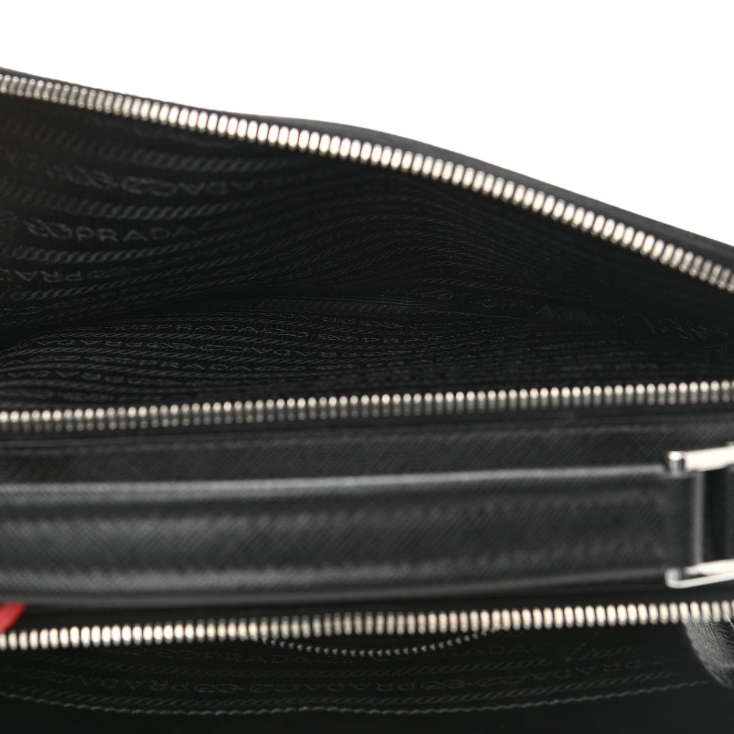 Saffiano Mens Brique Crossbody Bag White Black