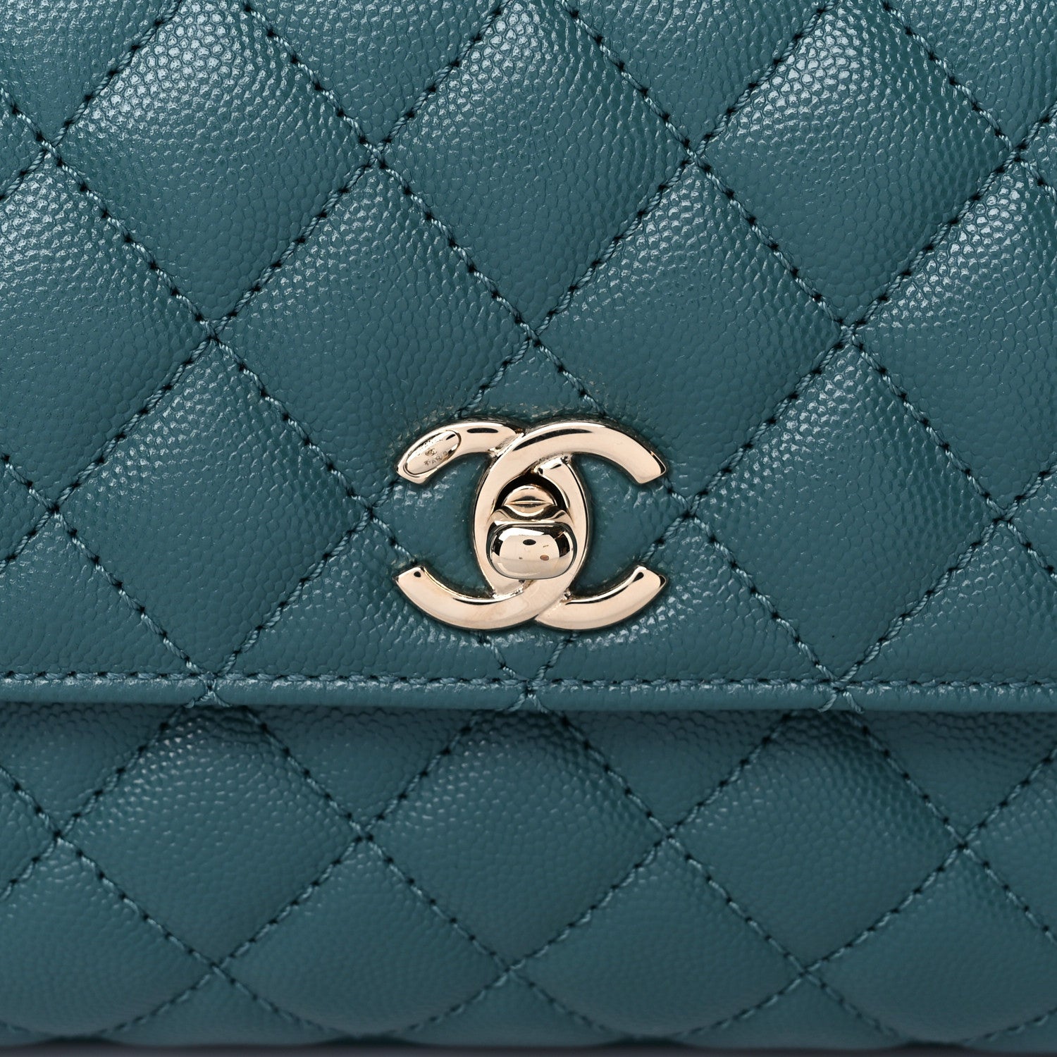 Chanel Caviar Quilted Mini Coco Handle Flap Green 10 of 10