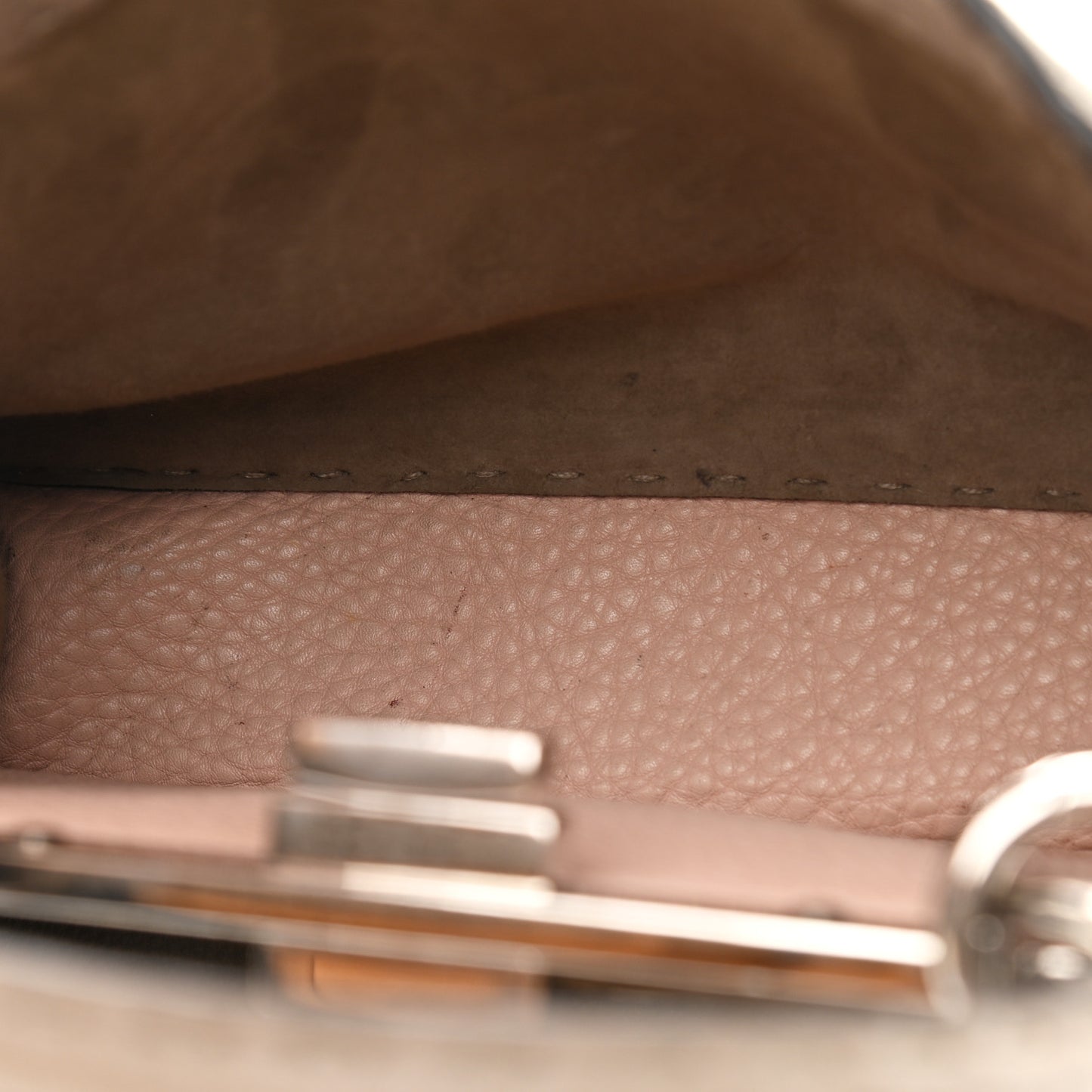 Cuoio Romano Selleria Chamois Small Peekaboo I SEE U Satchel Corda Camelia Cipria