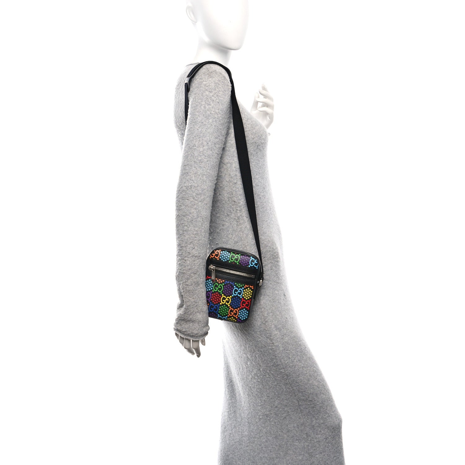 Gucci GG Supreme Monogram Psychedelic Messenger Bag Black 2 of 12