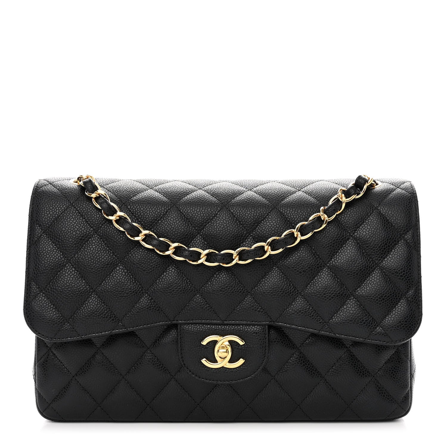 Chanel Caviar Quilted Jumbo Double Flap Black 1 of 12