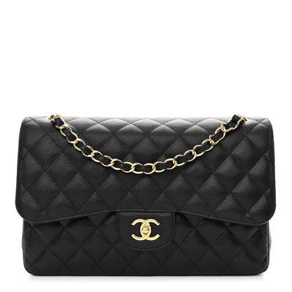 Chanel Caviar Quilted Jumbo Double Flap Black 1 of 12