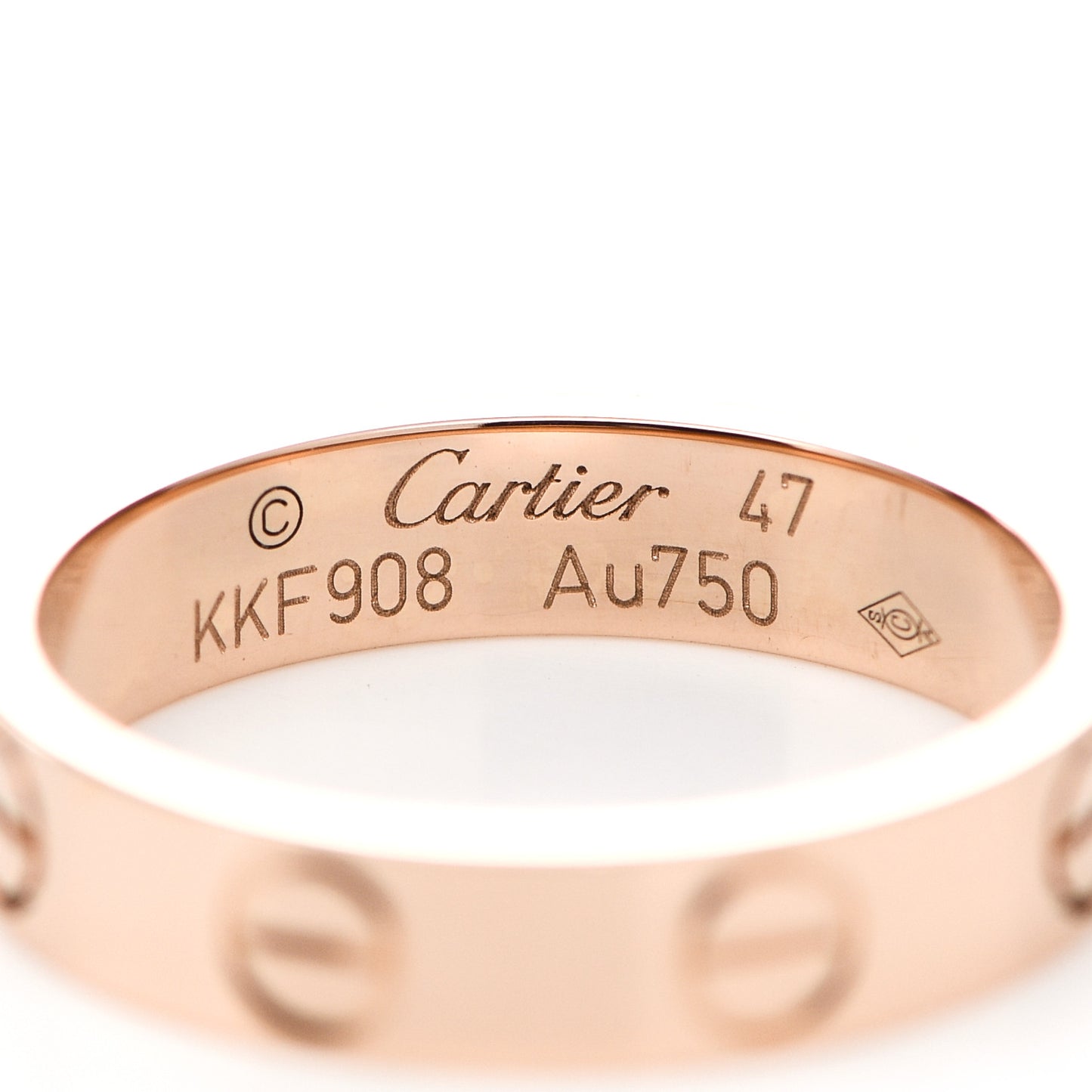 18K Pink Gold 3.5mm LOVE Wedding Band Ring 47 4