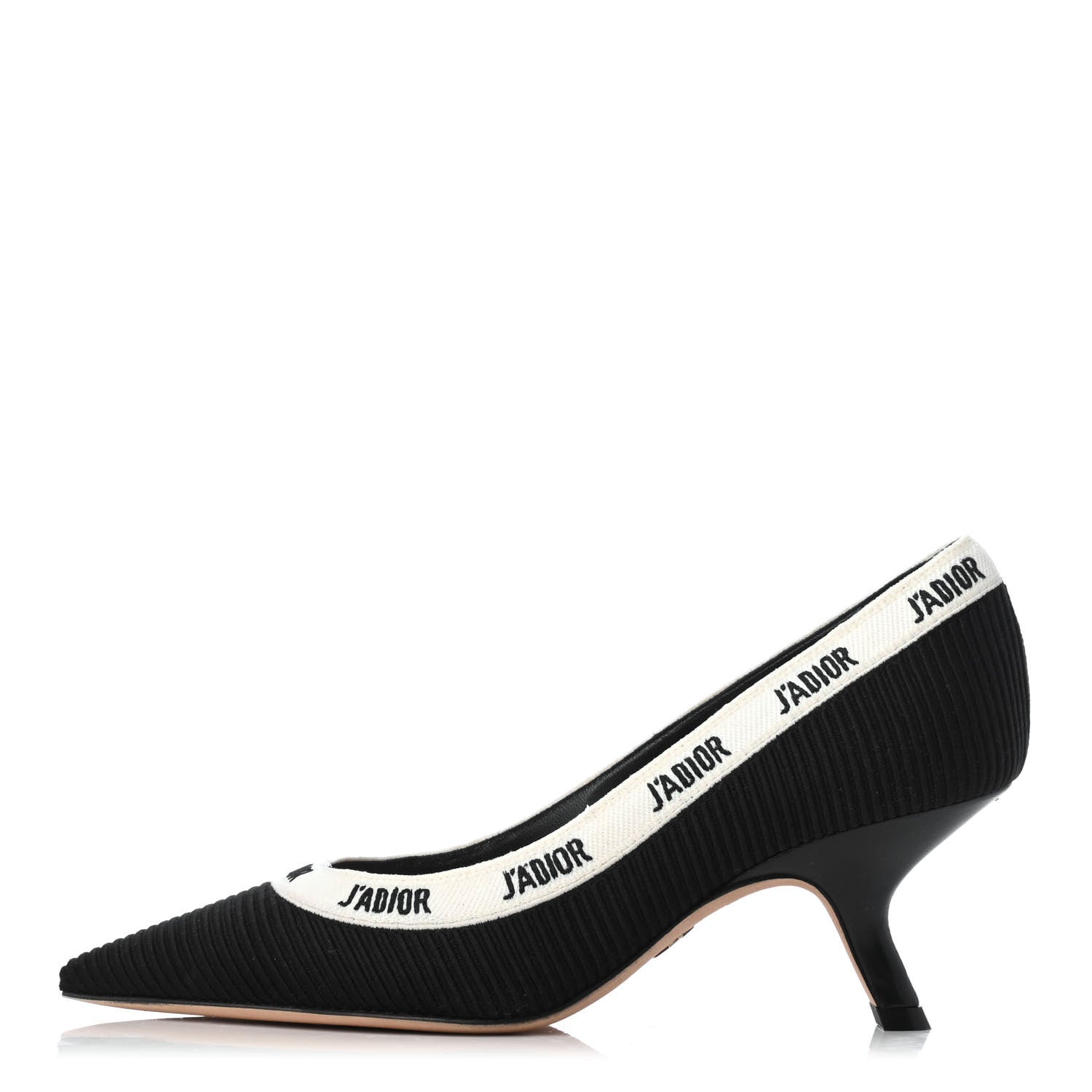 Christian Dior Technical Canvas Ribbon Embroidered J'Adior 65mm Pumps 35.5 Black 1 of 9