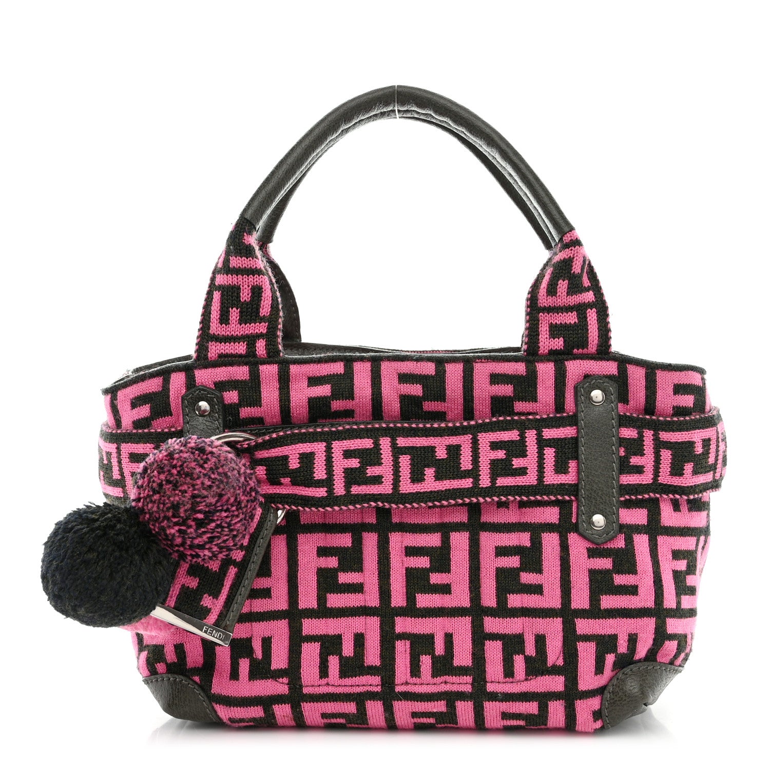 Fendi Zucca Cinghiale Medium Zip Code Shopping Tote Rosa Verde 1 of 10