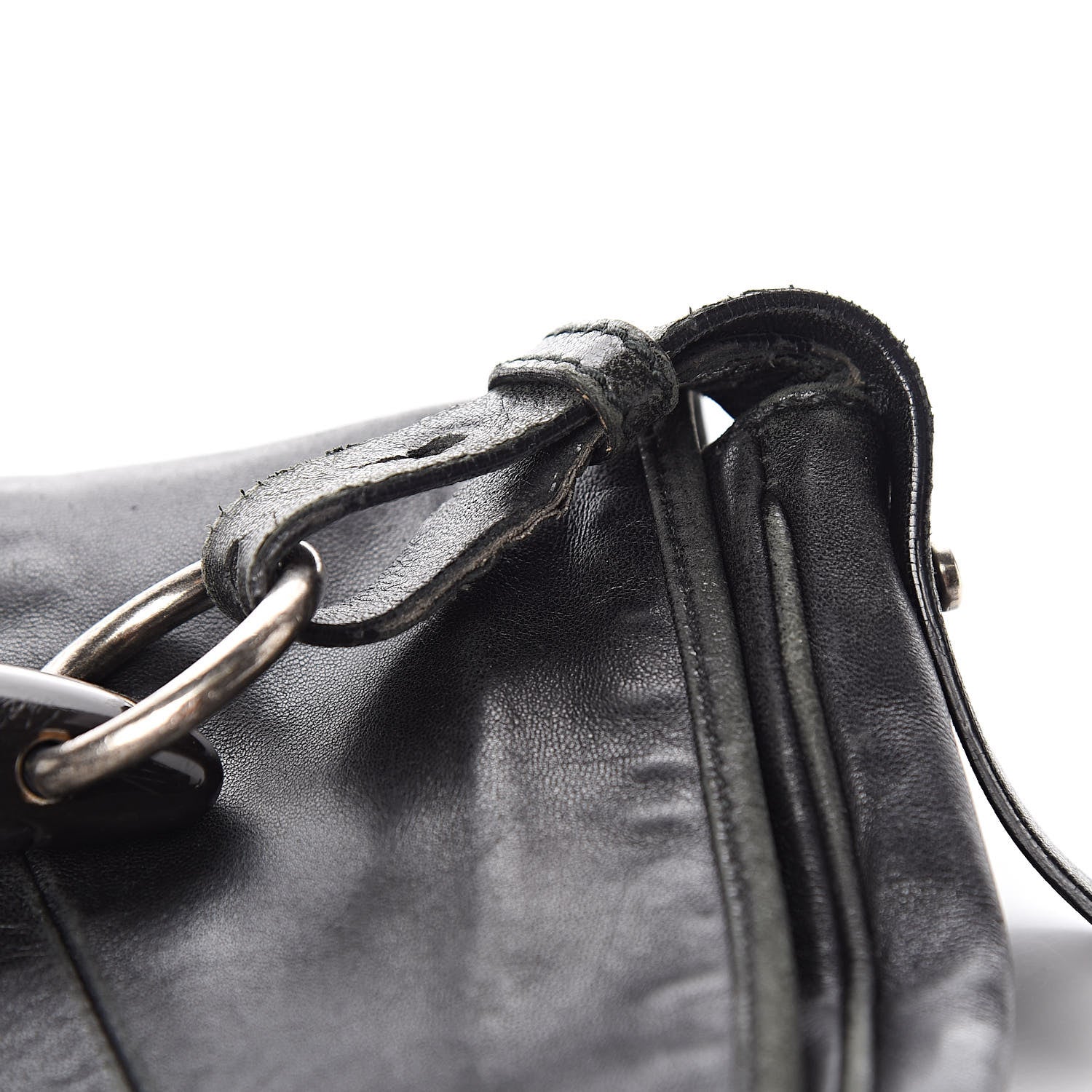 Saint Laurent Lambskin Horn Messenger Bag Black 17 of 17