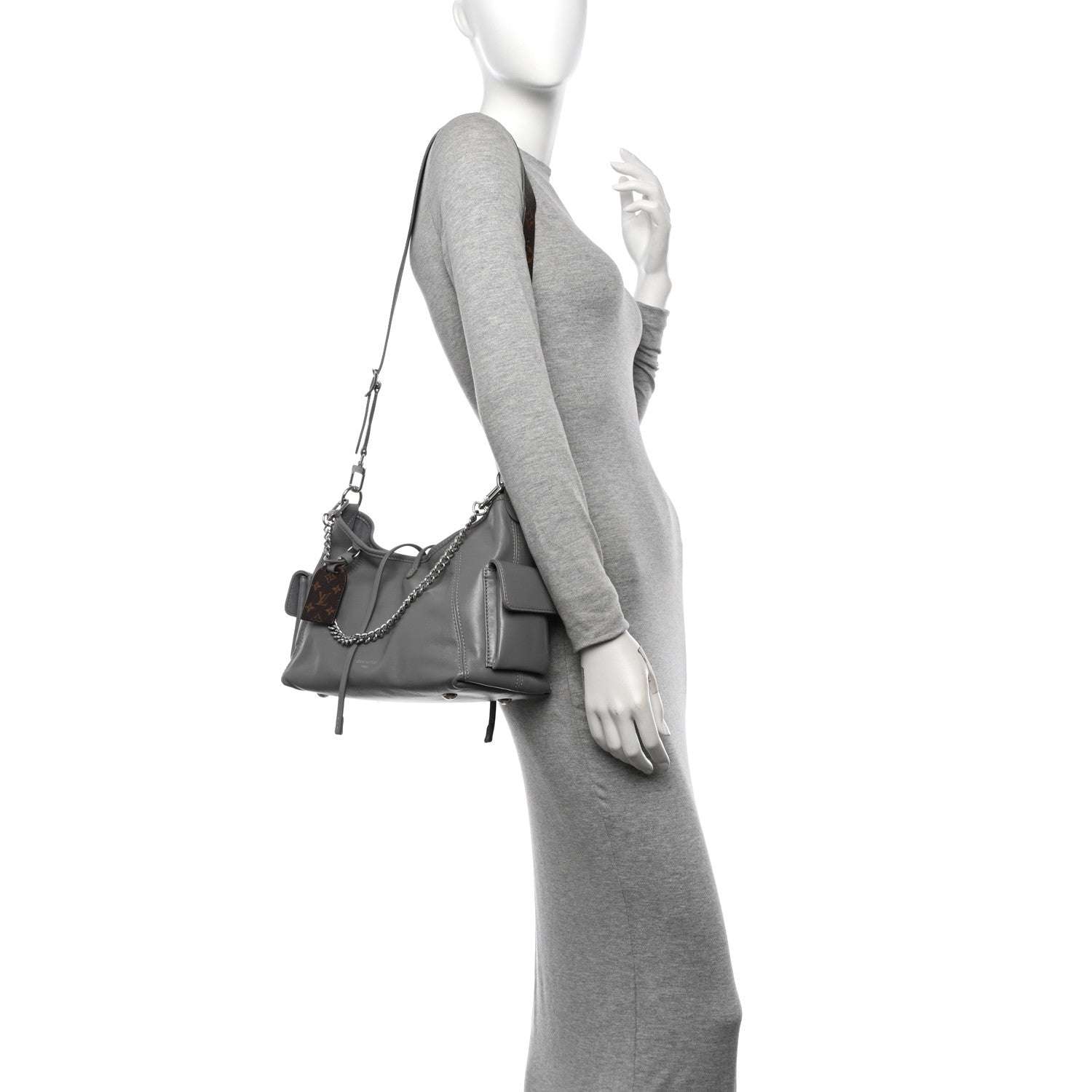 Louis Vuitton Lambskin CarryAll Cargo Vibe PM Trianon Gray 2 of 9