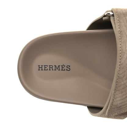 Hermes Suede Goatskin Chaine d'Ancre Womens Chypre Sandals 38.5 Beige Sable 7 of 8