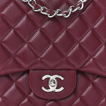 Chanel Caviar Quilted Jumbo Single Flap Dark Red 9 of 12