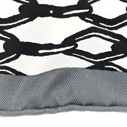 Hermes Silk Jeu De Soie Scarf 90 Gris Menthol White 5 of 10