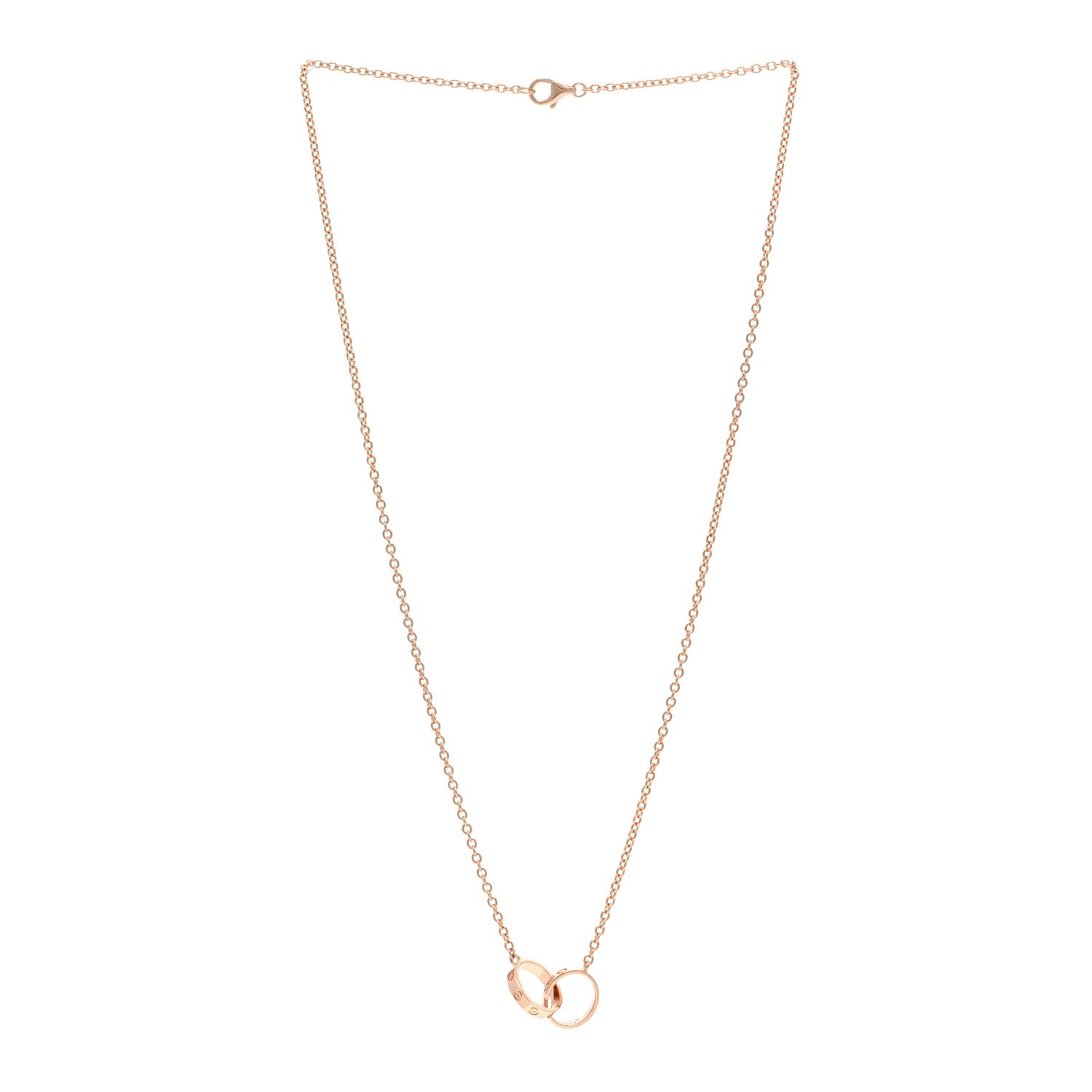 Cartier 18K Pink Gold Interlocking LOVE Necklace 3 of 6