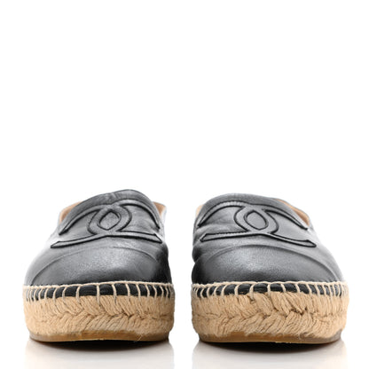 Chanel Lambskin CC Espadrilles 35 Black 2 of 9