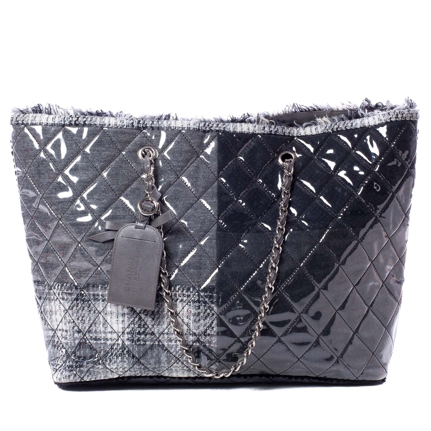 Chanel Vinyl Funny Tweed Patchwork Tote 1 of 8