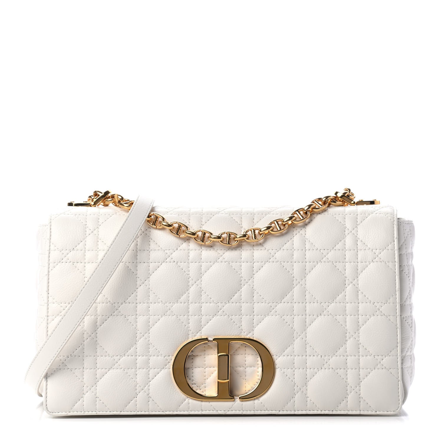 Christian Dior Lambskin Cannage Large Caro Bag Ivory 1 of 4