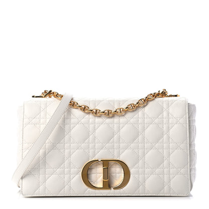 Christian Dior Lambskin Cannage Large Caro Bag Ivory 1 of 4