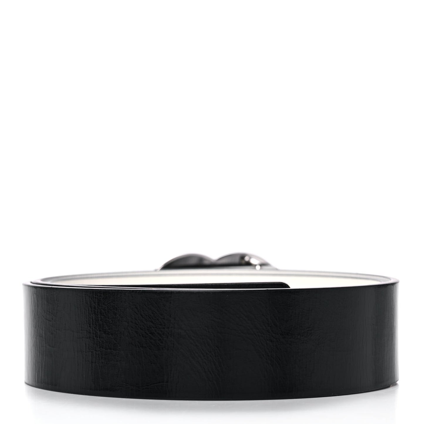 Patent Calfskin CC Reversible Belt 90 Black White