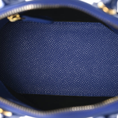 Balenciaga Signature Grained Calfskin Logo XXS Ville Top Handle Bag Bleu Roi White 5 of 11