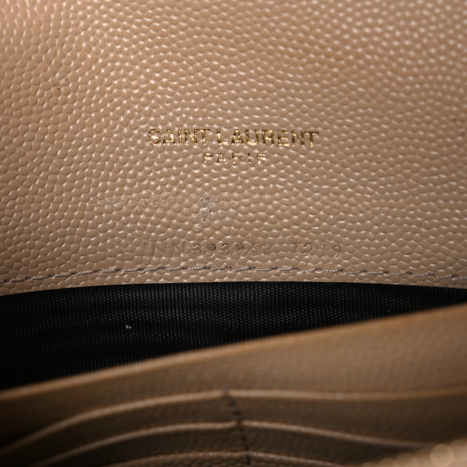 Saint Laurent Grain De Poudre Matelasse Chevron Monogram Envelope Chain Wallet Nude Powder 6 of 12