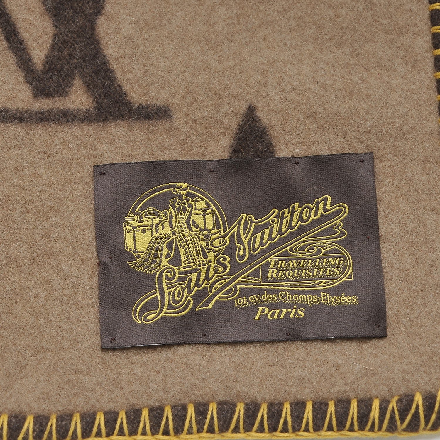 Louis Vuitton Wool Cashmere Monogram Blanket Marron 4 of 4