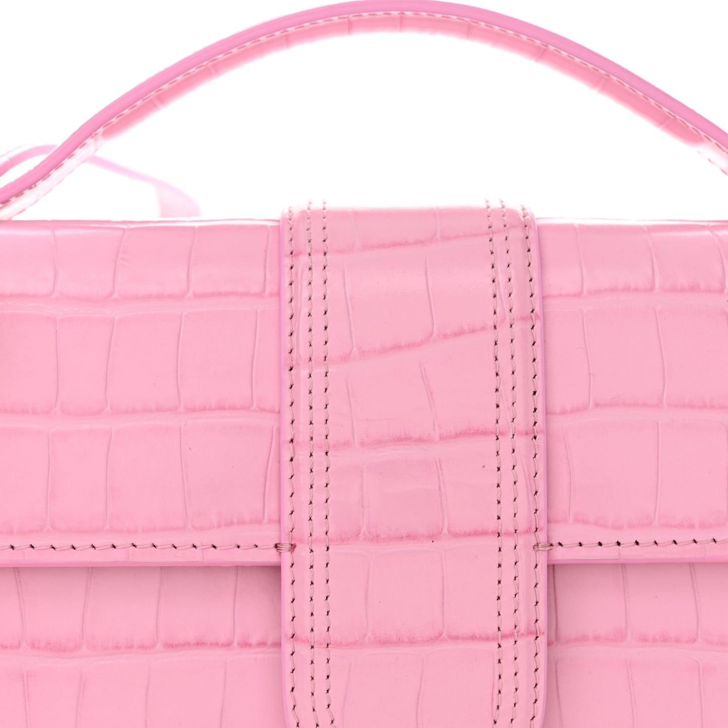 Calfskin Crocodile Embossed Le Grand Bambino Pink
