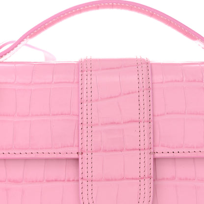 Jacquemus Calfskin Crocodile Embossed Le Grand Bambino Pink 7 of 15