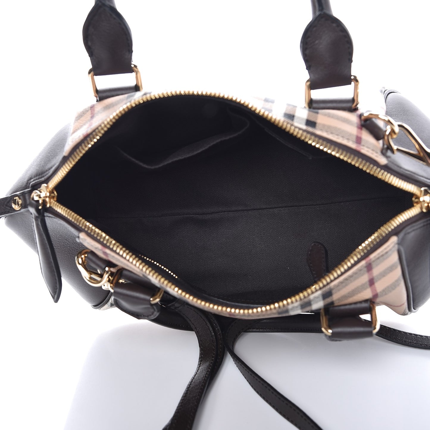 Haymarket Check Small Blaze Satchel Chocolate