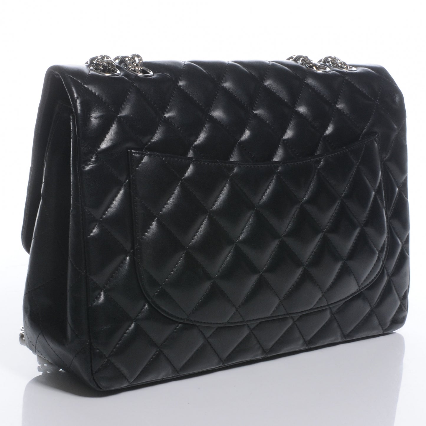 Lambskin Jumbo Flap w Bijoux Chain Black