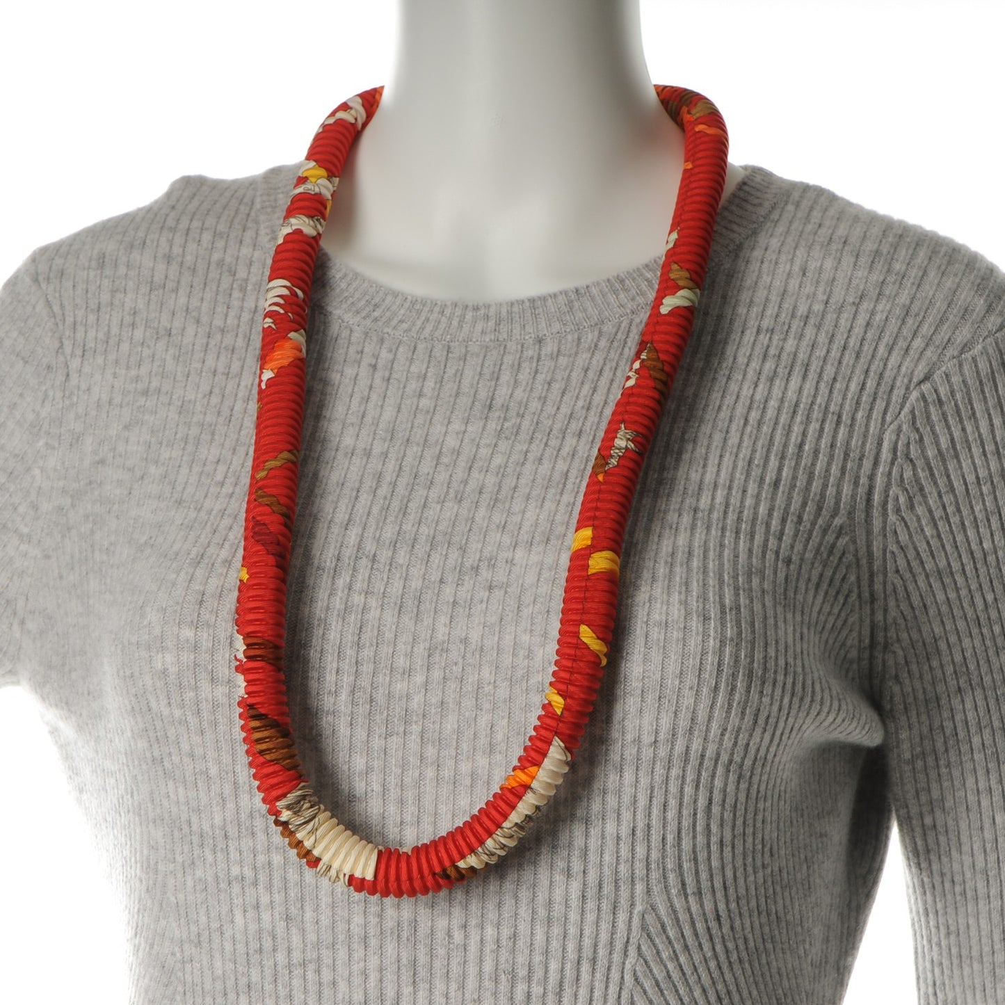 Silk Collier Plisse En Soie Petit H Pleated Necklace