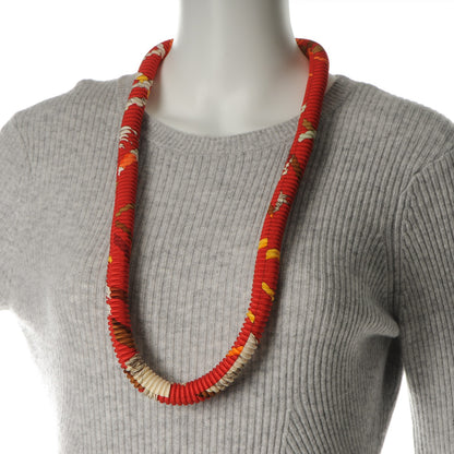 Hermes Silk Collier Plisse En Soie Petit H Pleated Necklace 2 of 5