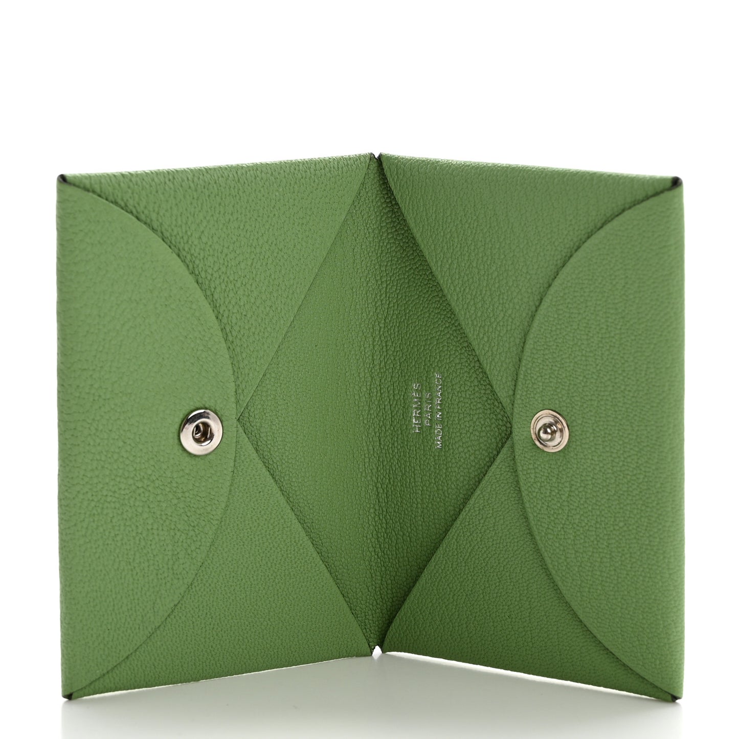 Chevre Mysore Calvi Card Case Vert Criquet