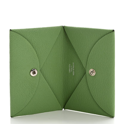 Hermes Chevre Mysore Calvi Card Case Vert Criquet 5 of 9