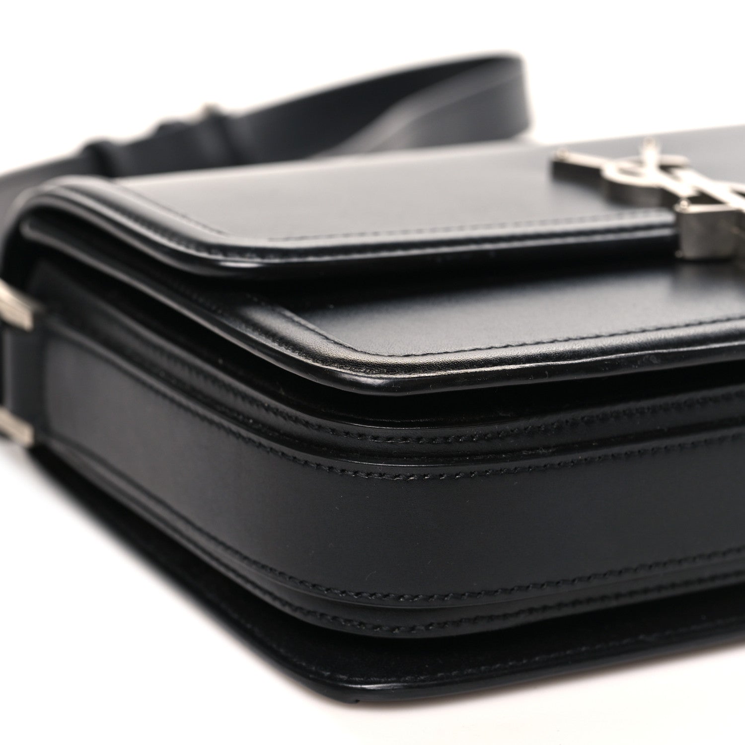 Saint Laurent Box Calfskin Monogram Medium Solferino Satchel Black 8 of 9