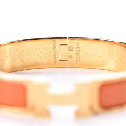 Hermes Enamel Narrow Clic Clac H Bracelet PM Orange 4 of 5