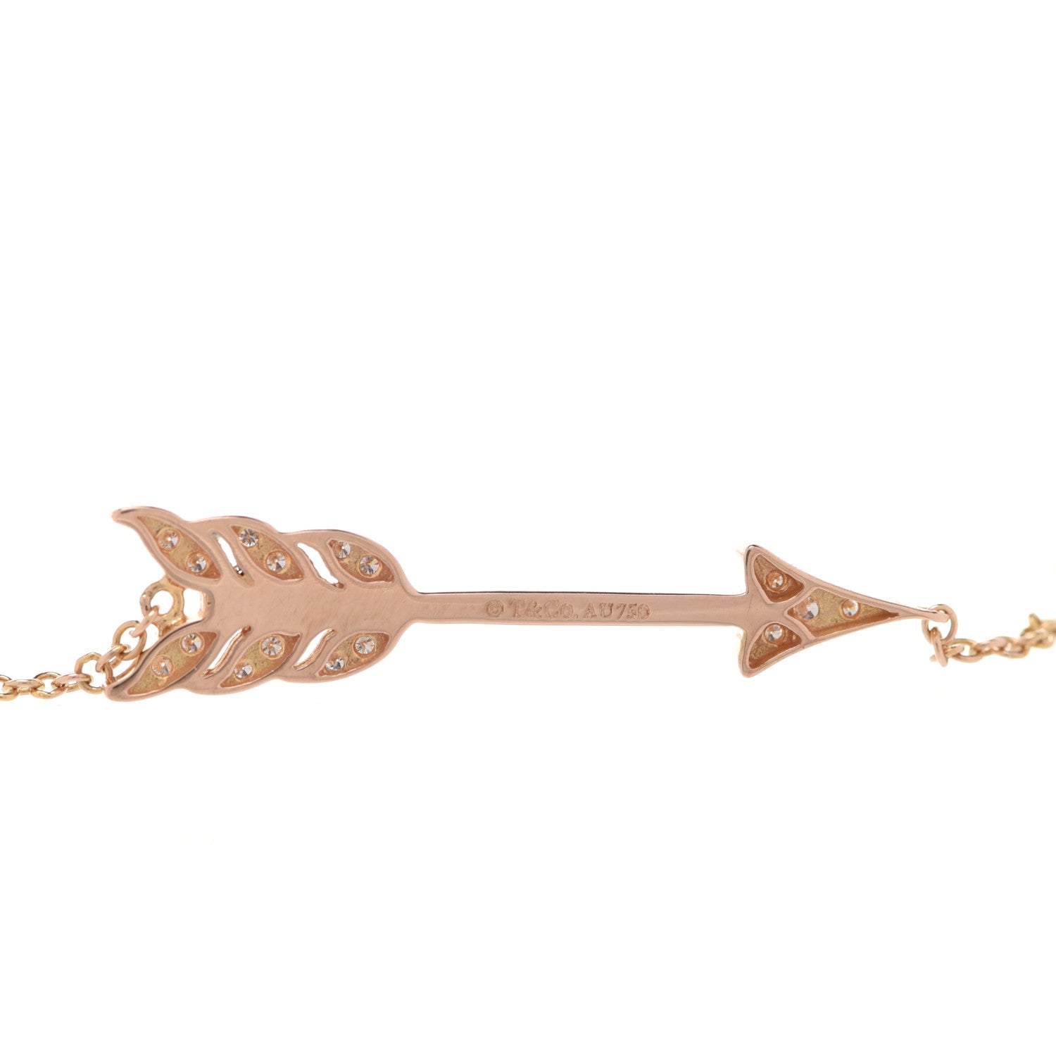 Tiffany 18K Rose Gold Diamond Arrow Bracelet 4 of 5