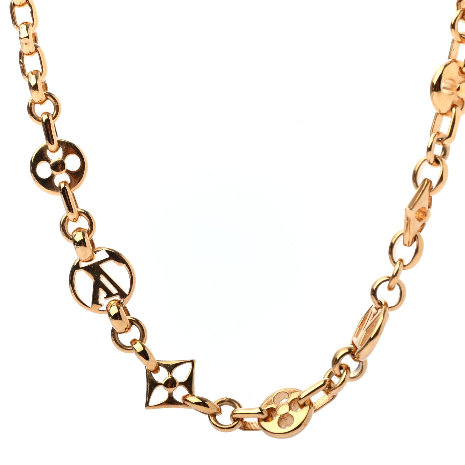 Louis Vuitton Metal Crazy In Lock Necklace Gold 4 of 5