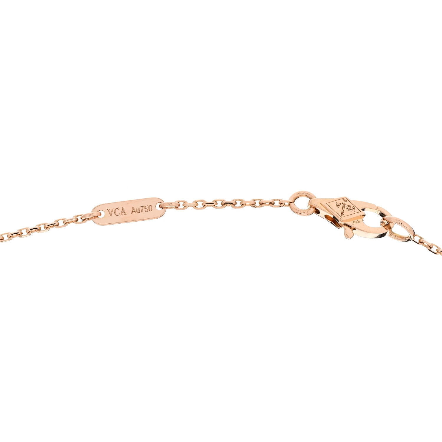 Van Cleef & Arpels 18K Rose Gold Carnelian Sweet Alhambra Pendant Necklace 3 of 4