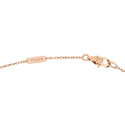 Van Cleef & Arpels 18K Rose Gold Carnelian Sweet Alhambra Pendant Necklace 3 of 4