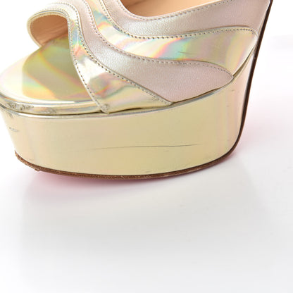 Christian Louboutin Specchio Nappa Laser Degratissimo 130 Platform Sandal 40.5 Platine Nude 16 of 17