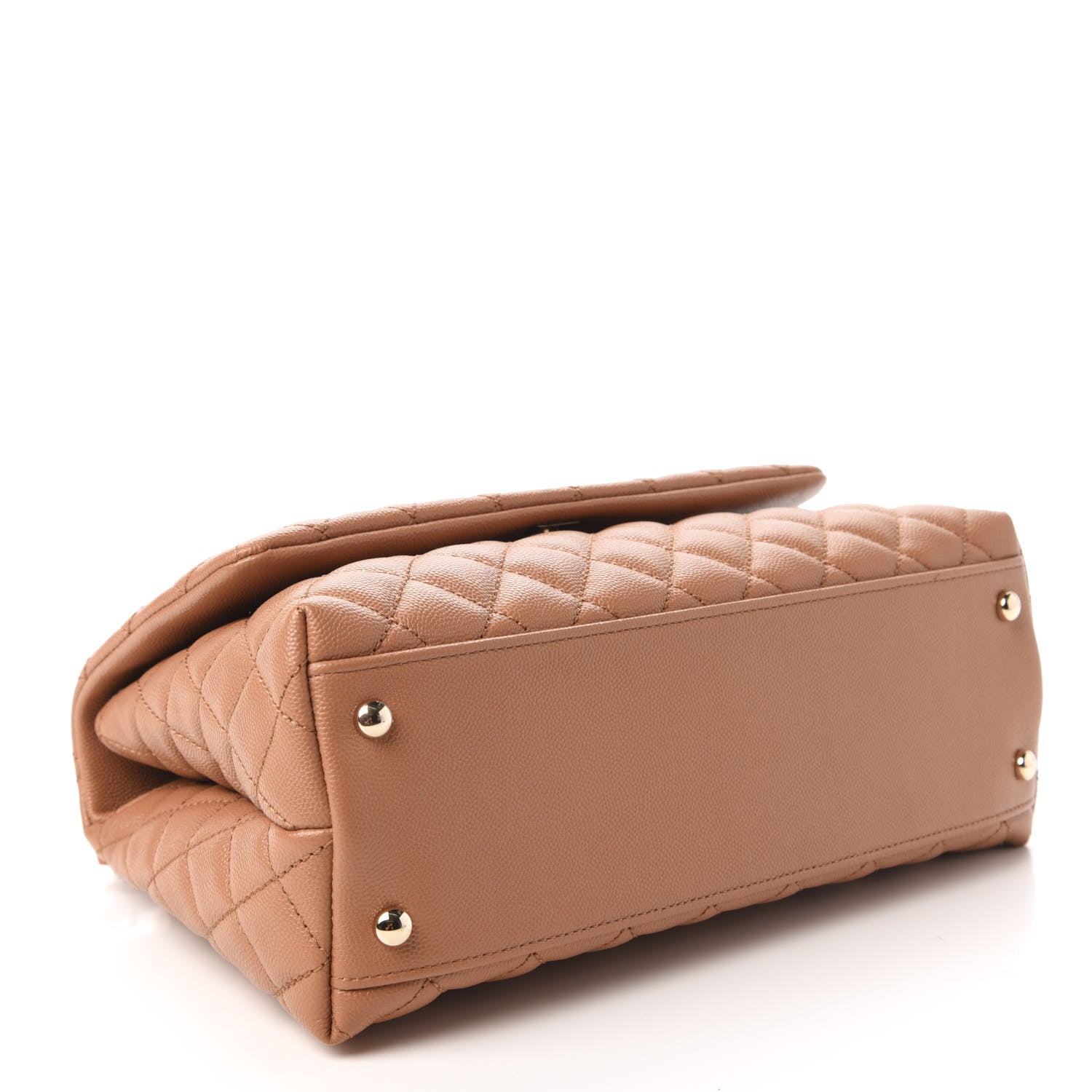 Chanel Caviar Quilted Lizard Embossed Small Coco Handle Flap Brown 4 of 10
