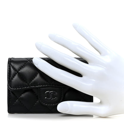 Chanel Lambskin Quilted Flap Card Holder Wallet So Black 2 of 10