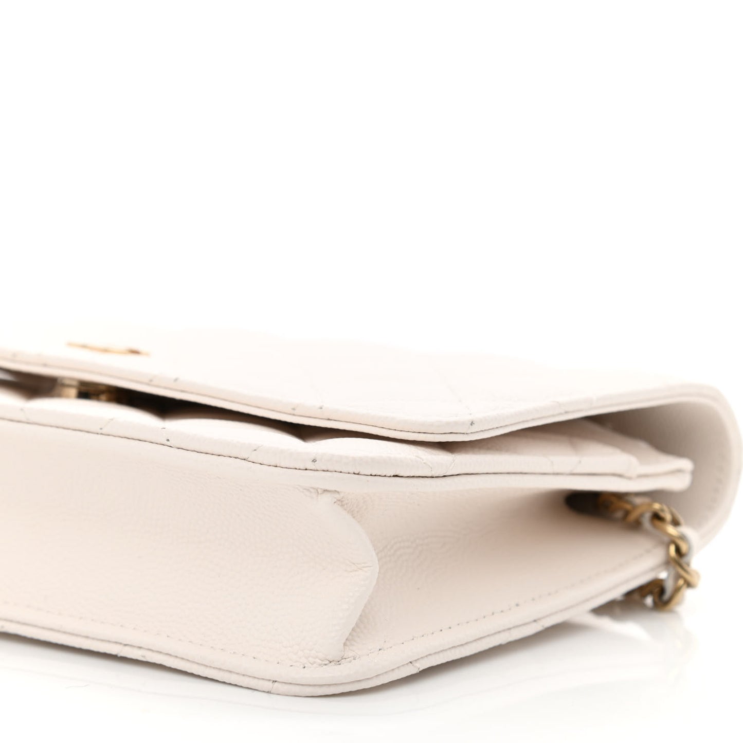 Caviar Quilted Wallet On Chain WOC White