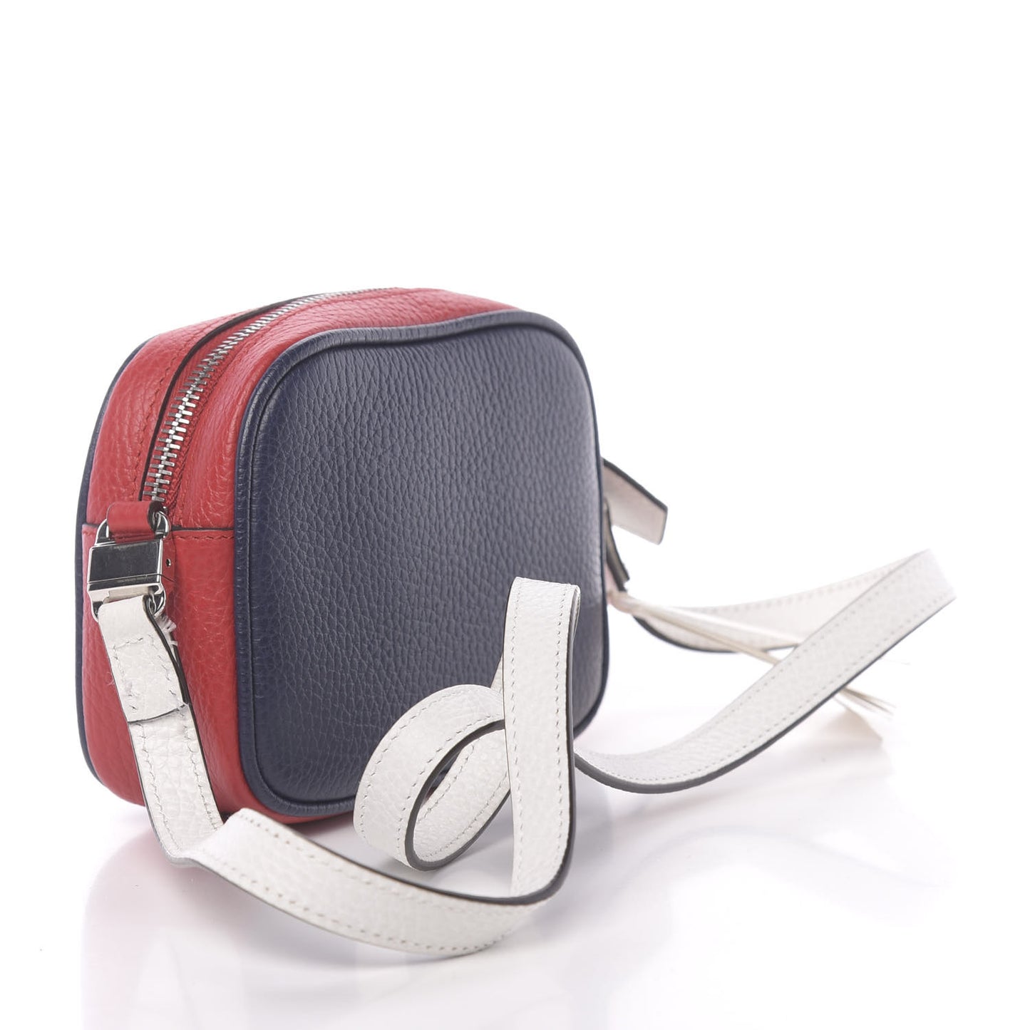 Calfskin Heart Camera Bag Blue Hibiscus Red White