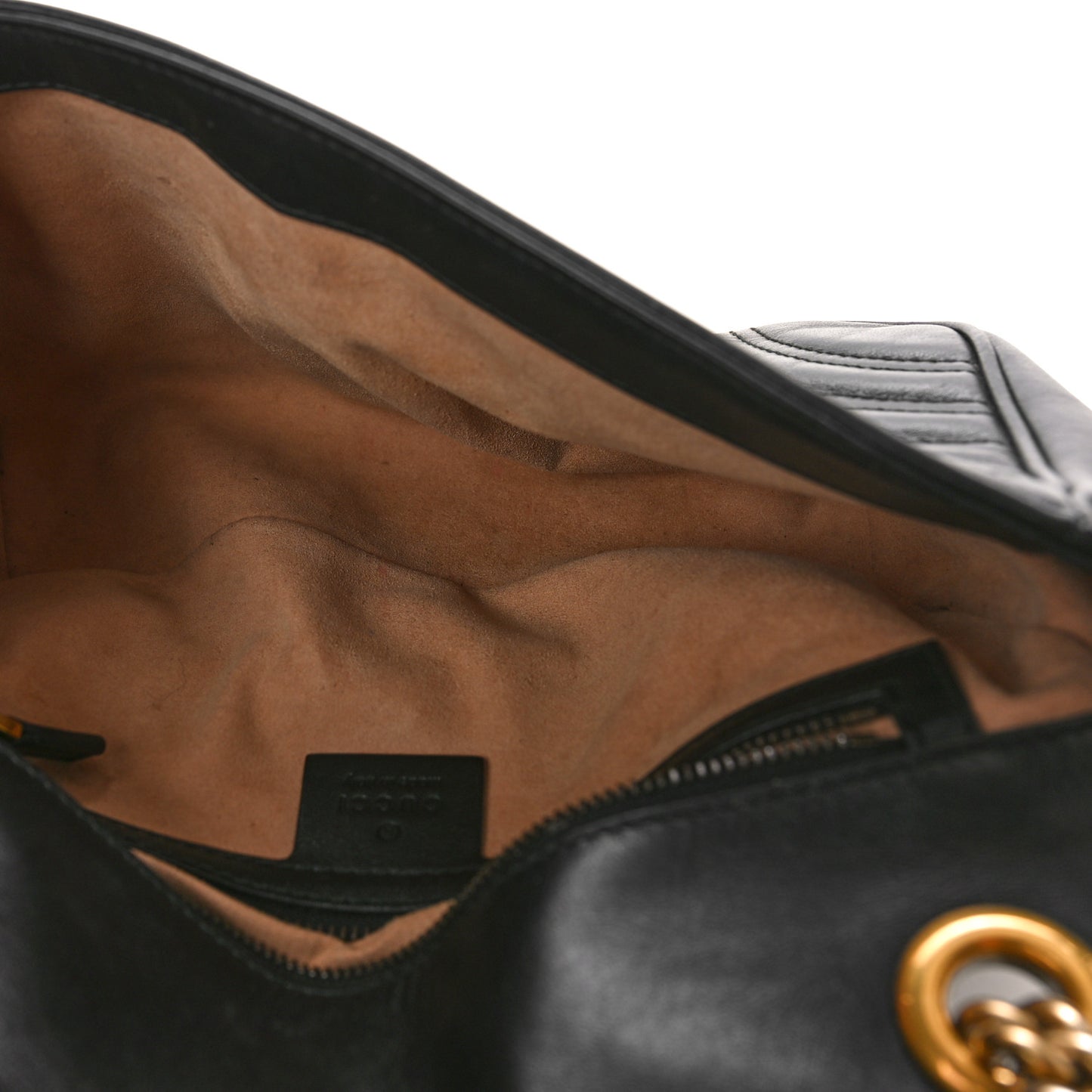 Calfskin Matelasse Small GG Marmont Shoulder Bag Black