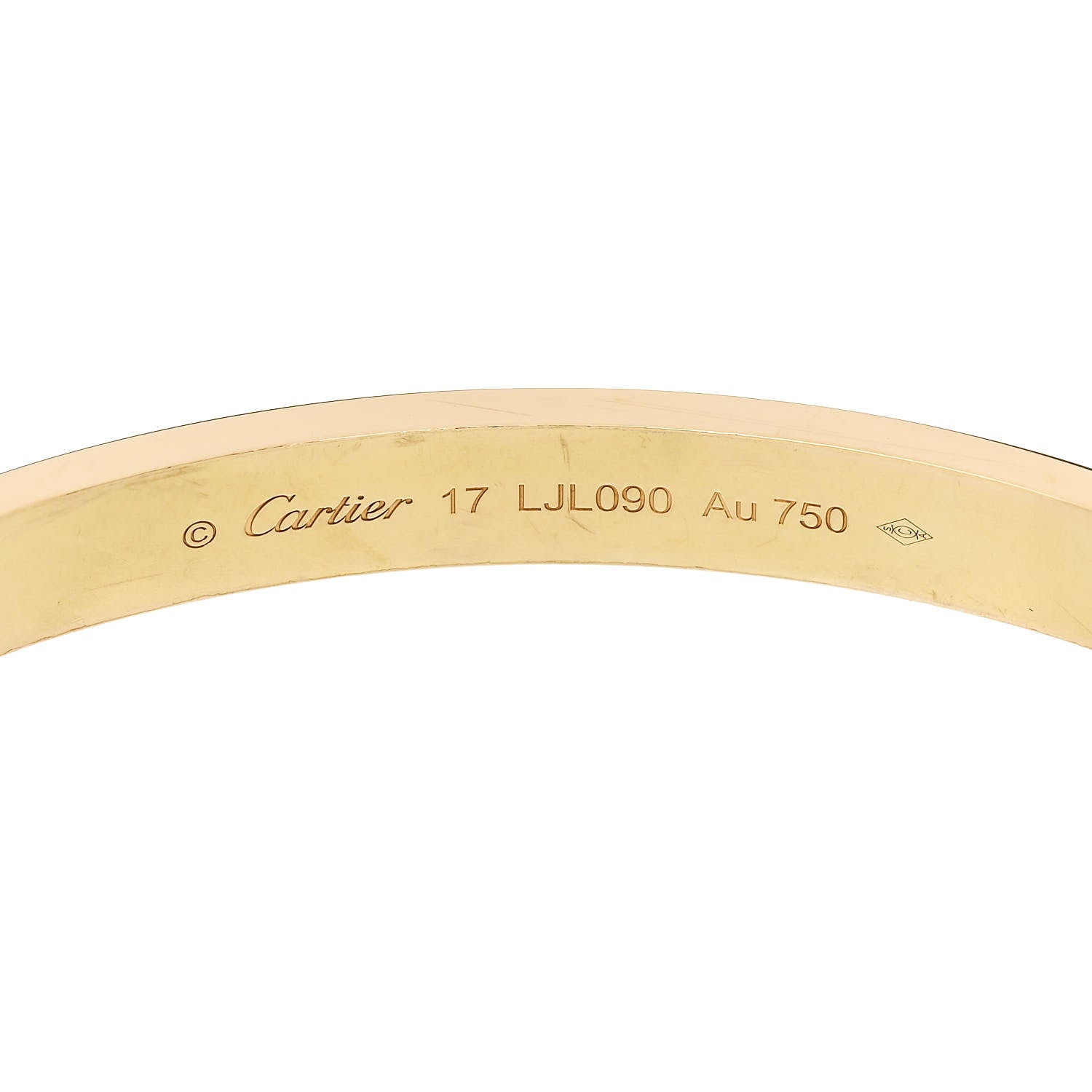 Cartier 18K Yellow Gold LOVE Bracelet 17 5 of 8